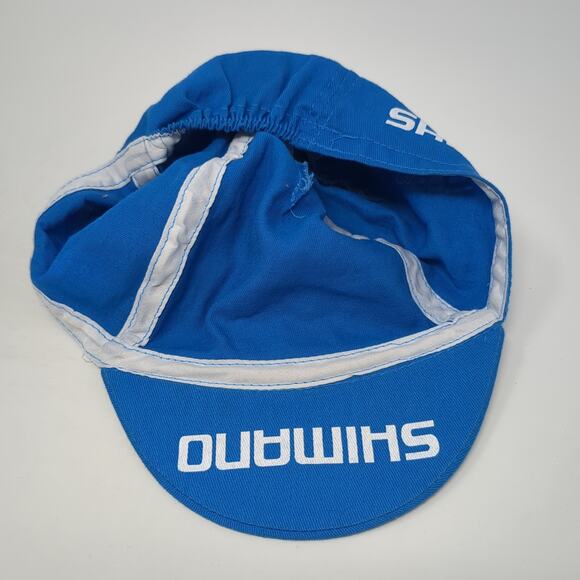 Shimano Stretch Fitted Hat Blue One Size Solid Spell Out Short Brim - Picture 7 of 8